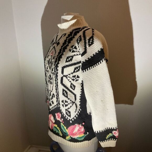 Rebecca Stone Vintage 80’s Knit Floral Sweater, Medium - Picture 11 of 14